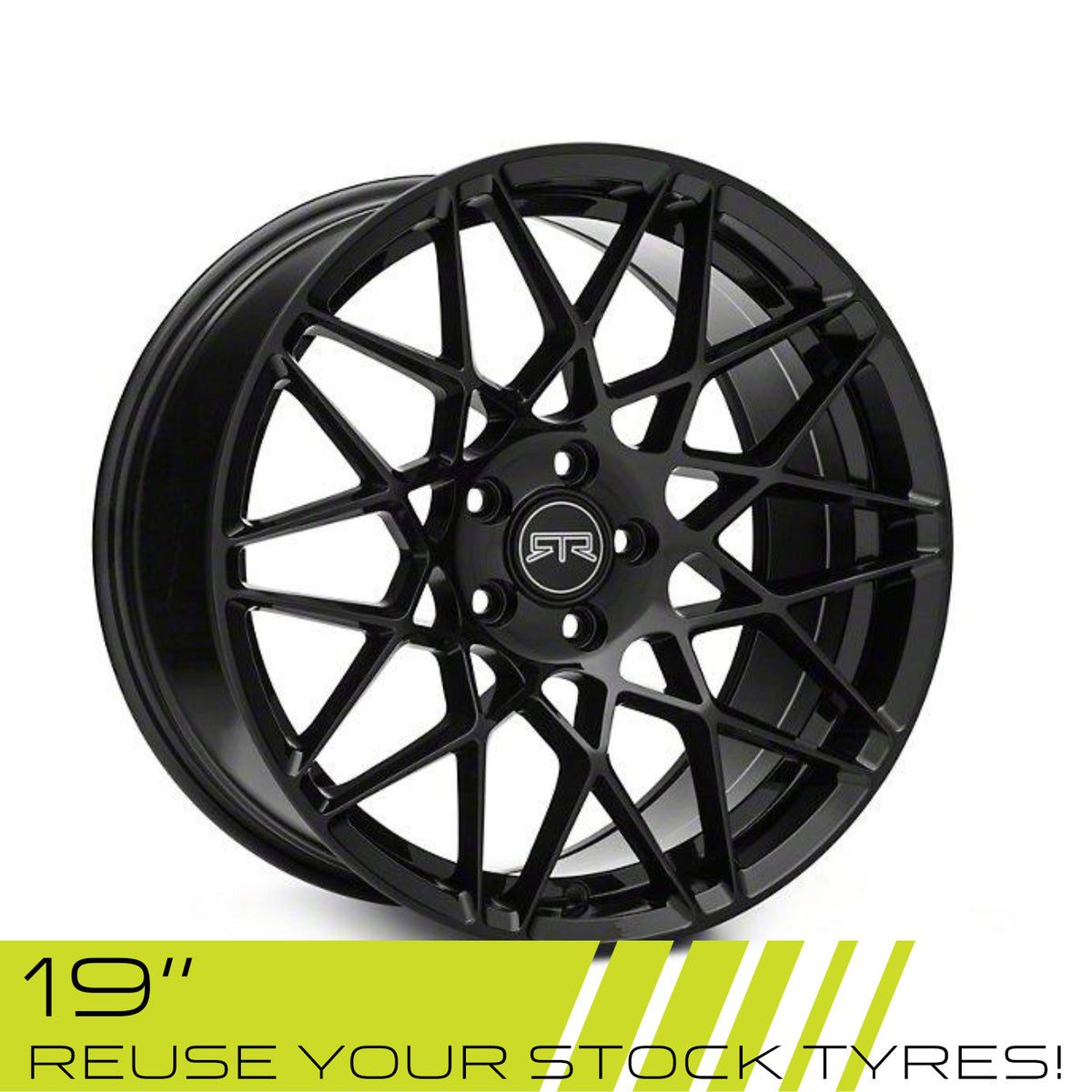 RTR Mustang Tech Mesh Gloss Black 19" - Wheel Set