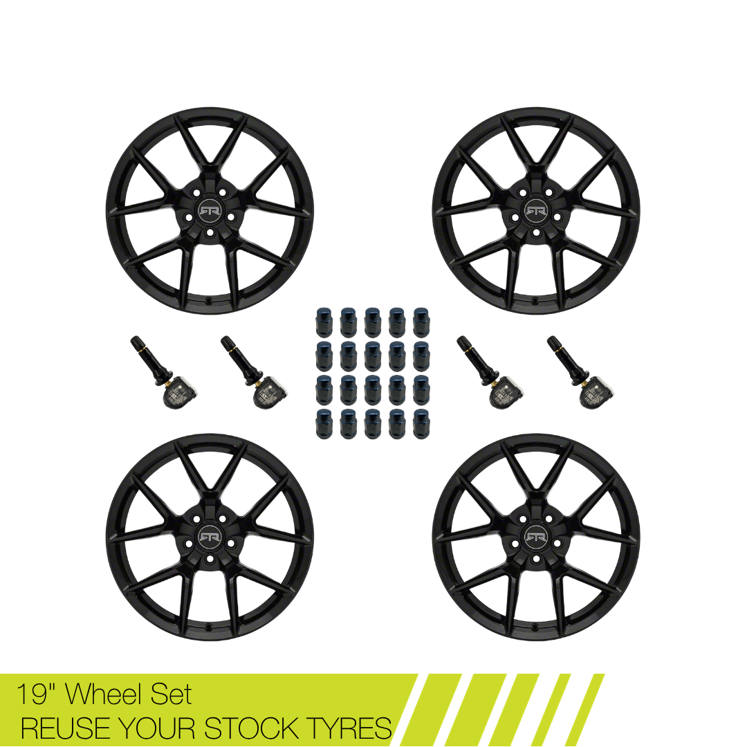 RTR Mustang Tech 5 Gloss Black 19" - Wheel Set