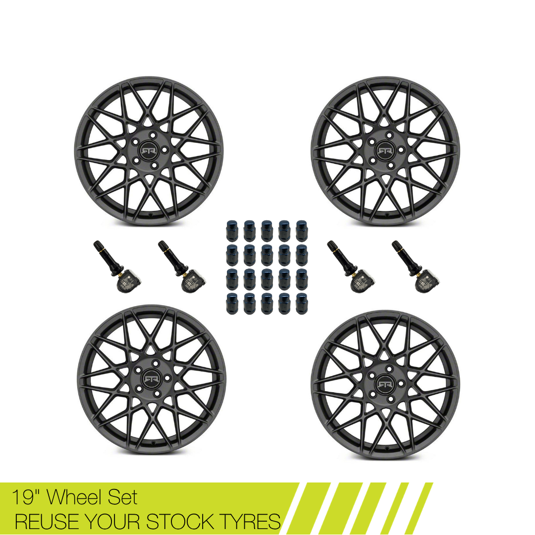 RTR Mustang Tech Mesh Satin Charcoal 19" - Wheel Set