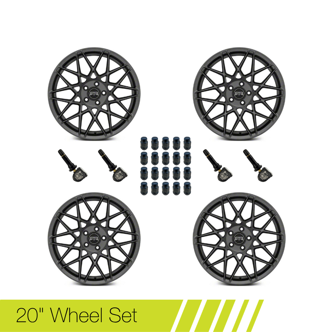 RTR Mustang Tech Mesh Satin Charcoal 20" - Wheel Set