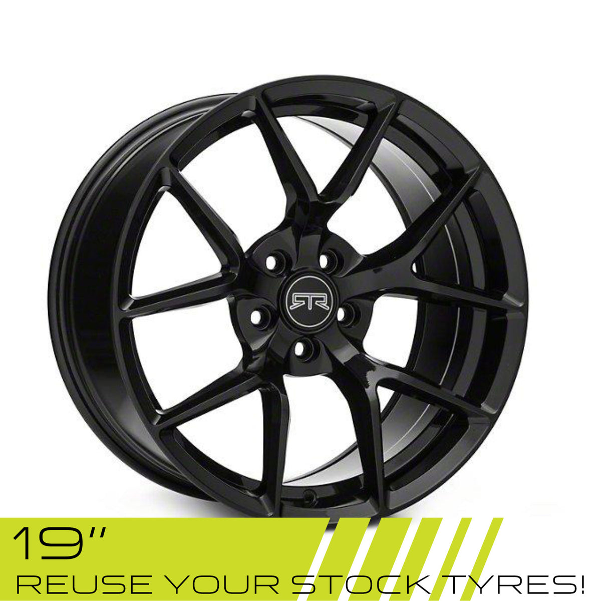 RTR Mustang Tech 5 Gloss Black 19" - Wheel Set