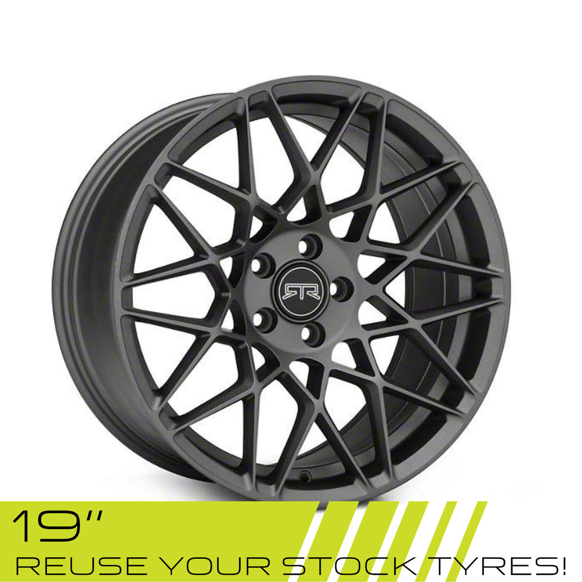 RTR Mustang Tech Mesh Satin Charcoal 19" - Wheel Set